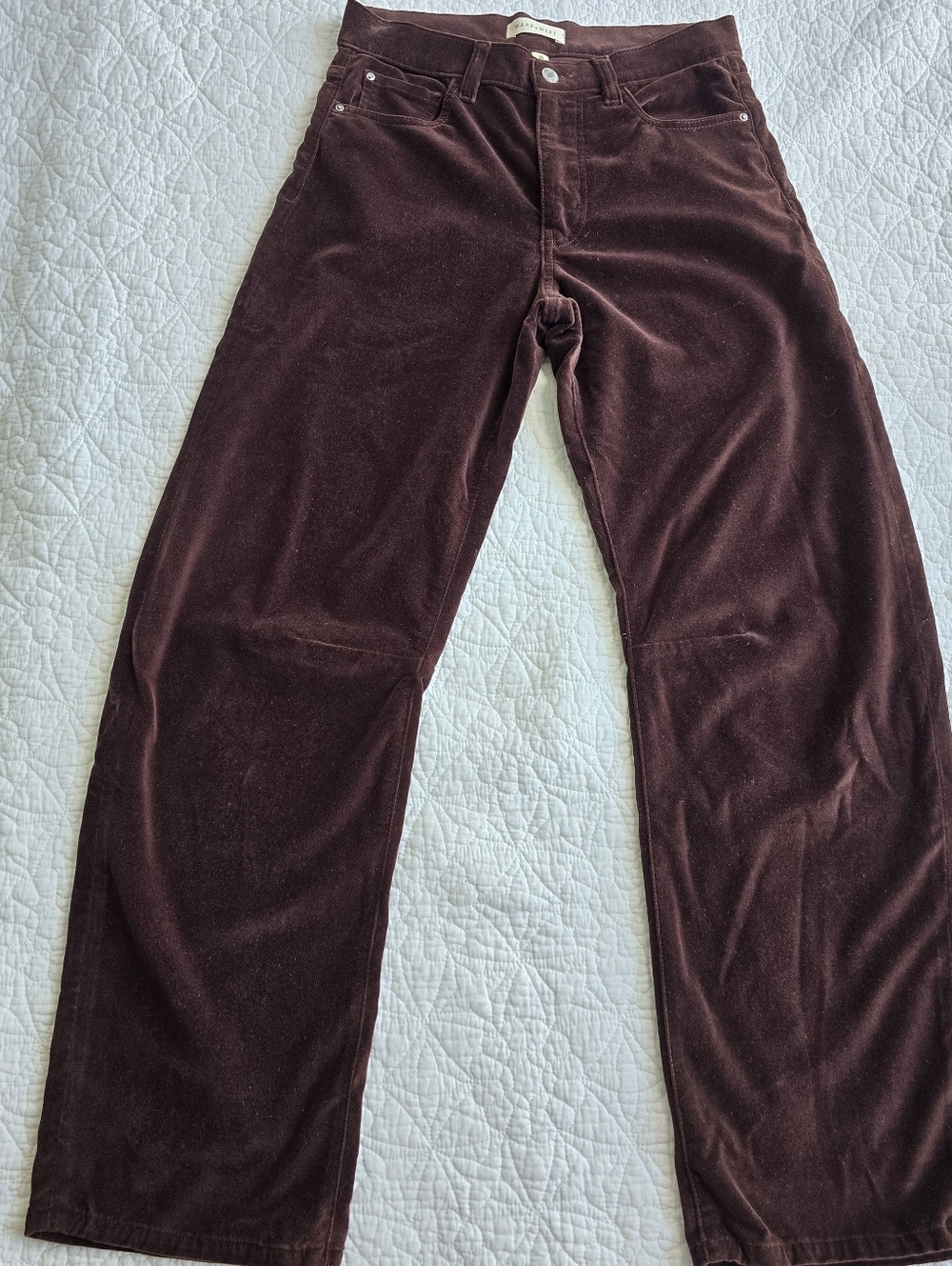 Warp + Weft Barrel Brown Velvet Pants SAMPLE